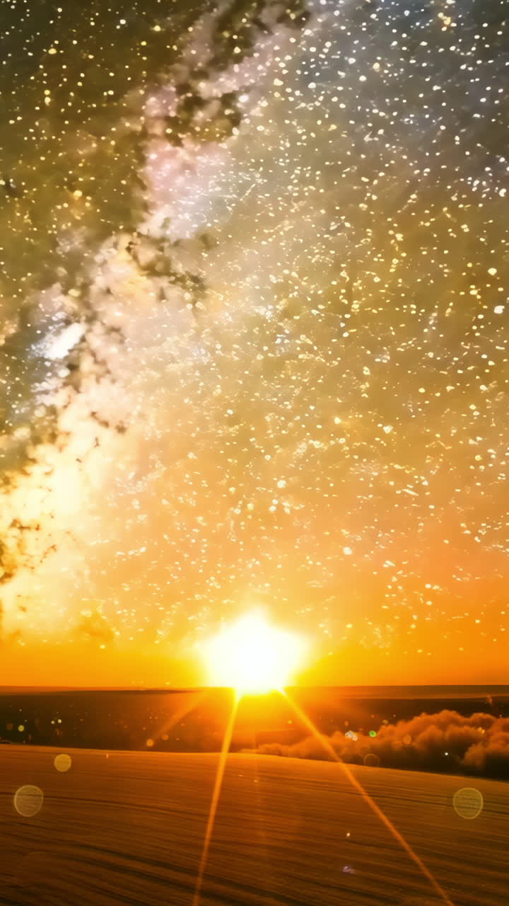 Ein wunderschöner Nachthimmel mit einem großen, leuchtenden Stern im Zentrum. Die Sterne sind über den Himmel verstreut und erzeugen ein Gefühl von Tiefe und Staunen. Die Szene weckt ein Gefühl der Ehrfurcht