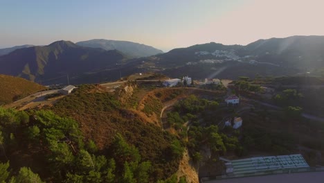 aerial: small villages in the mountains of karpathos, greece