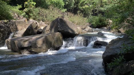 Water-stream-flowing-in-waterfall-of-Klong-Chao,-Thailand