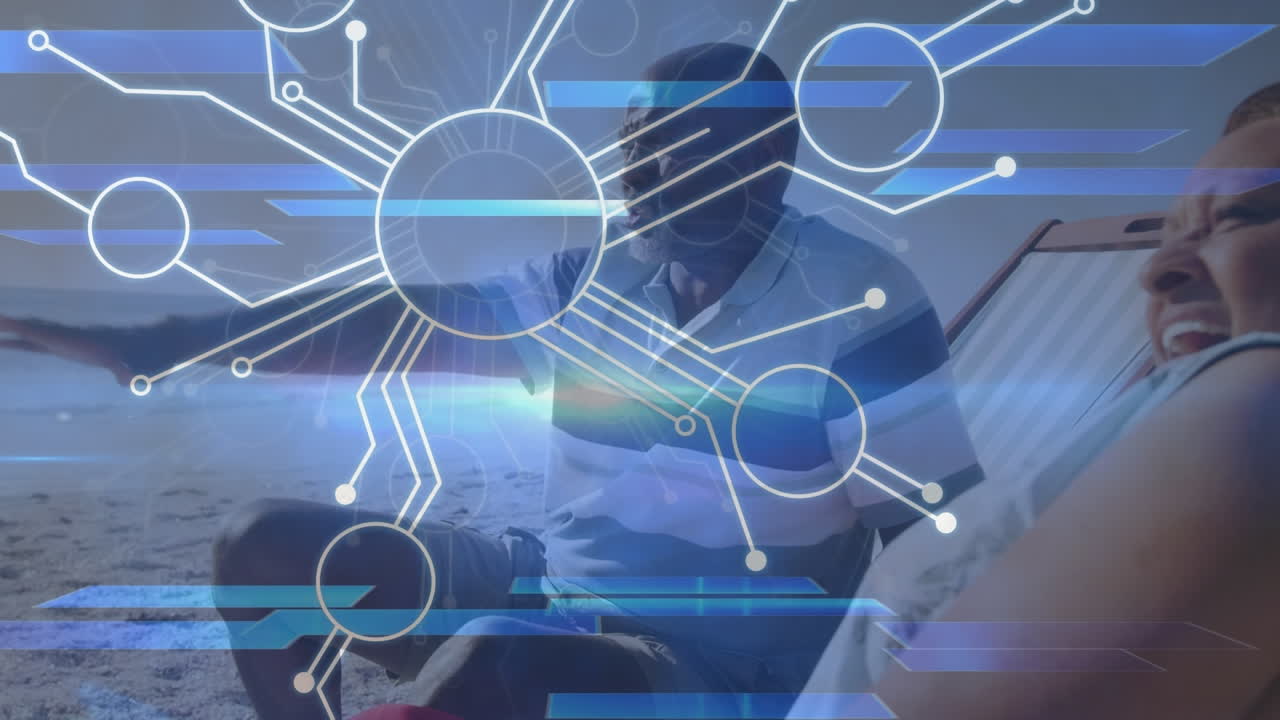 노인 아프리카계 미국인 부부에 대한 연결망의 애니메이션