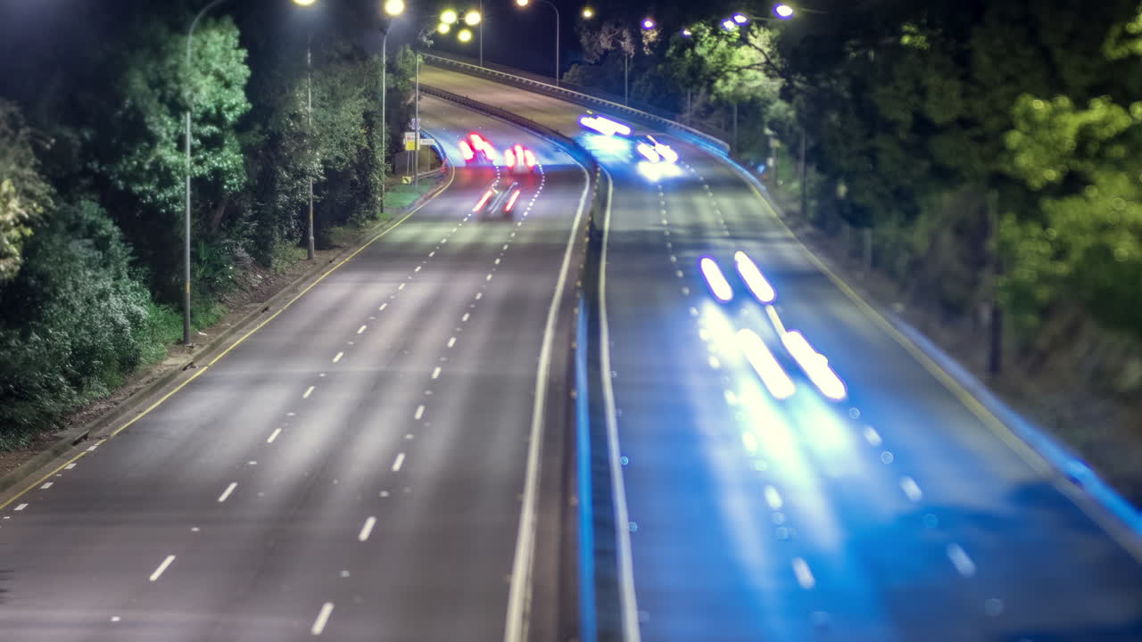 Time lapse of traffic on Sydney road taken with tilt-shift lens