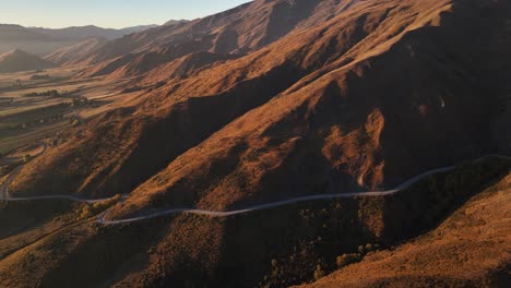 mountains covered in sunset light