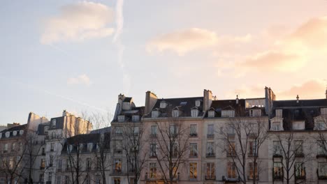 parisian apartments during golden hour