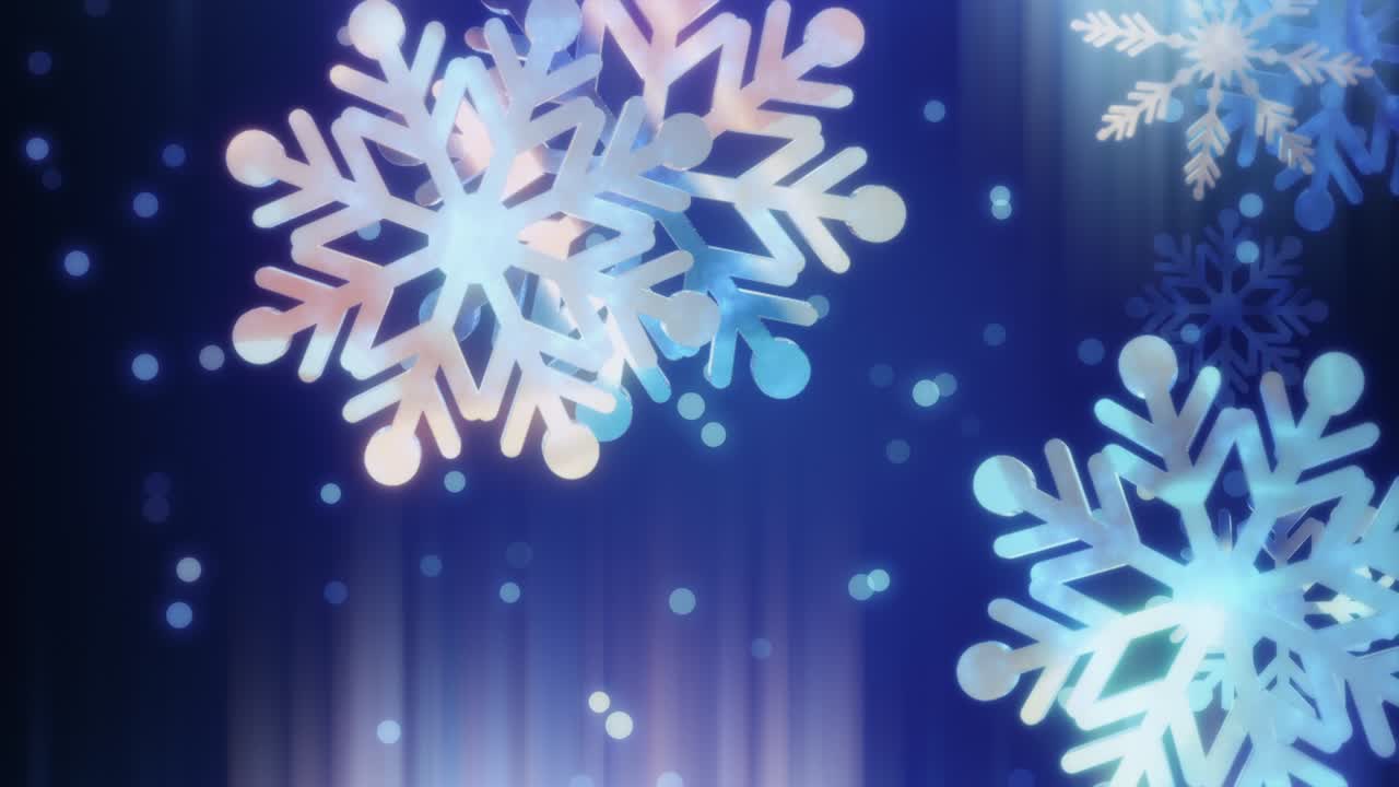 hermoso copo de nieve 3d concepto de animación bucle