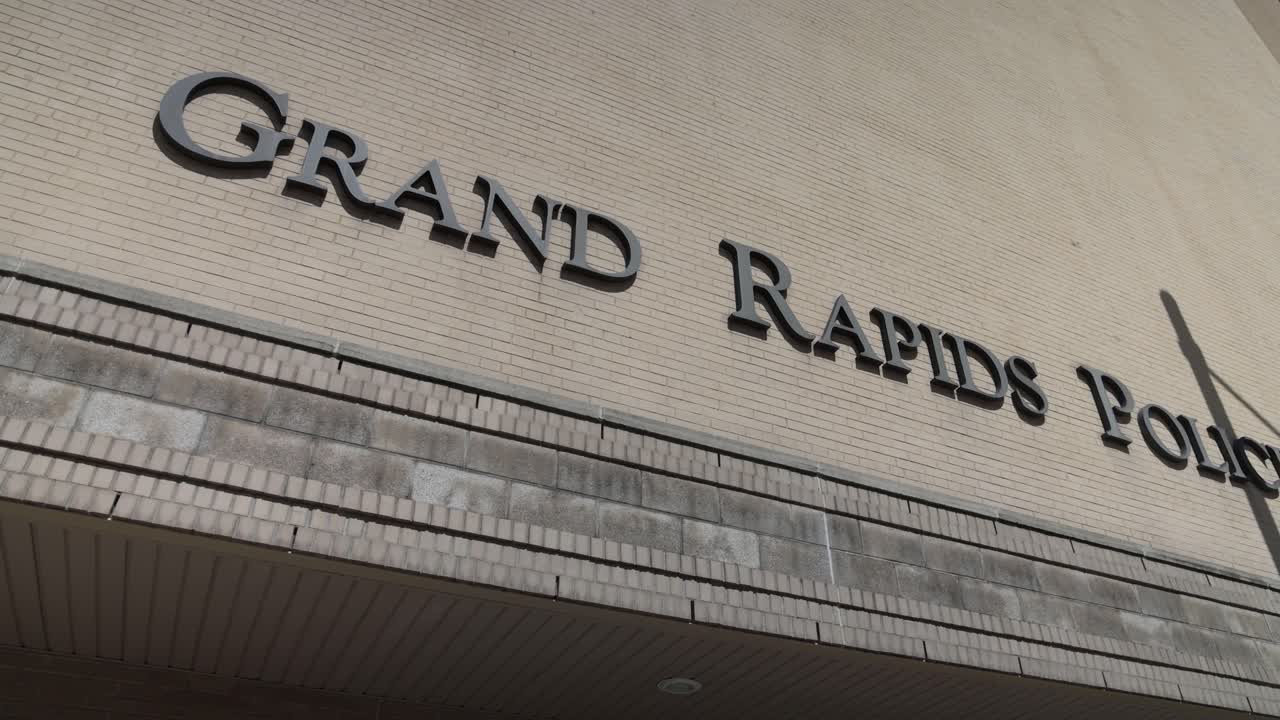 Grand Rapids, Michigan Police Department gimbal video walking sideways