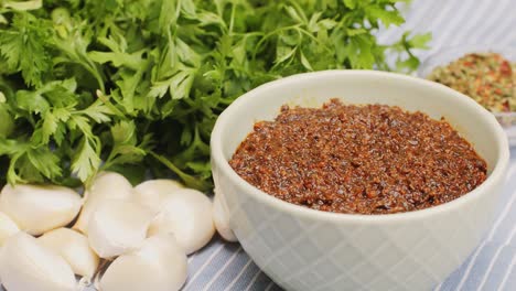 homemade brown sauce with parsley and garlic
