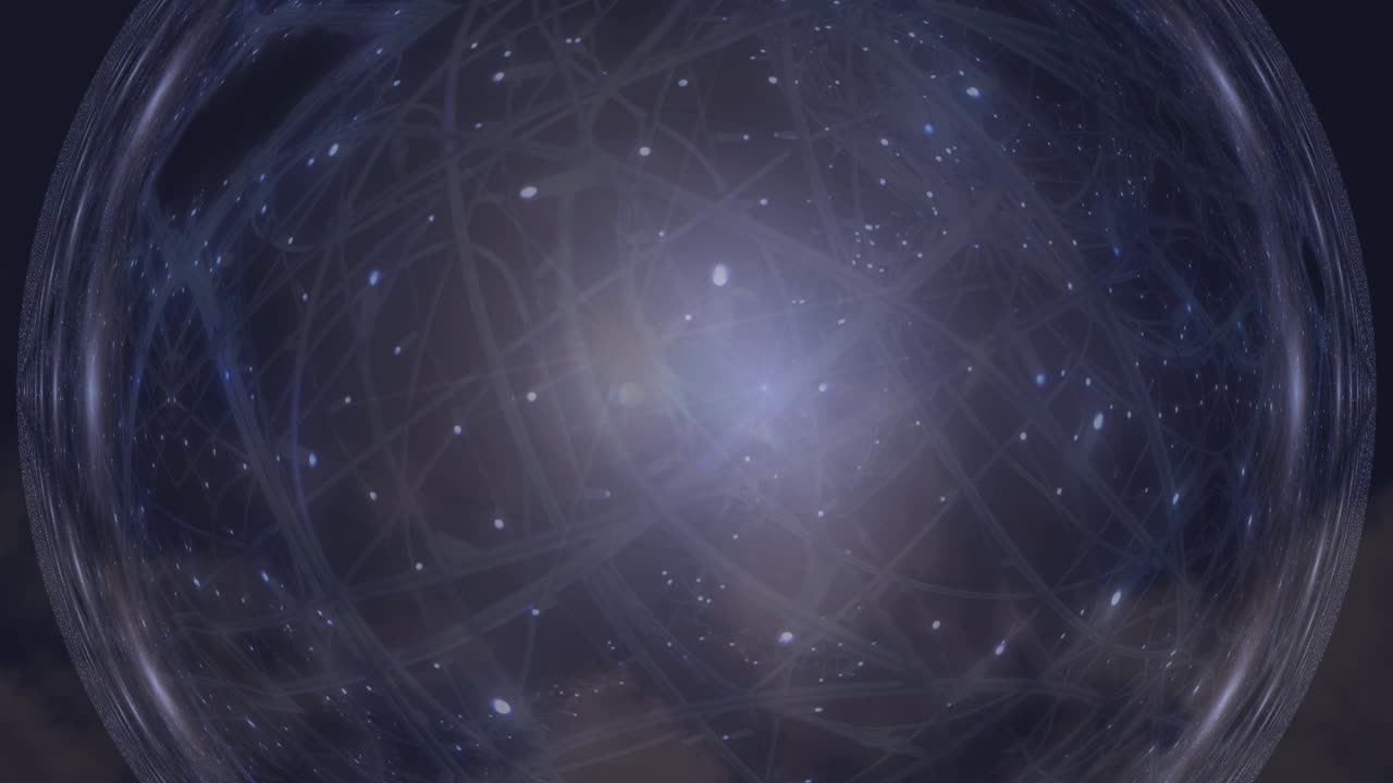 fantasía espacio exterior animación globo estructura flotando en el espacio