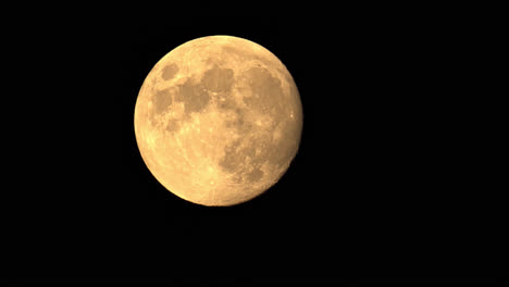 closeup detail of full moon rising in the night sky, time lapse