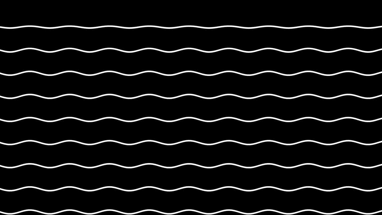 líneas onduladas blancas se mueven en un fondo negro