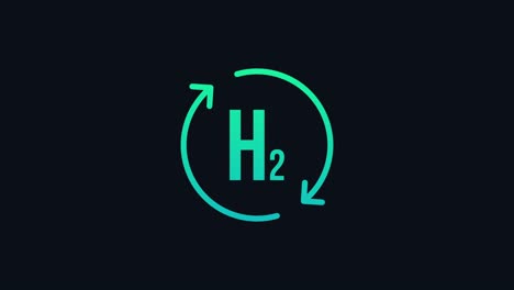 hydrogen icon with arrows animation. 4k video