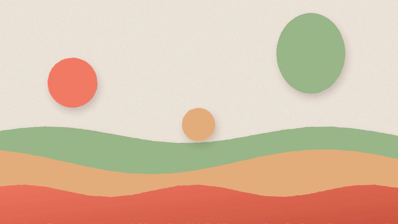 Abstract Animation of Floating Geometric Shapes and Wavy Layers