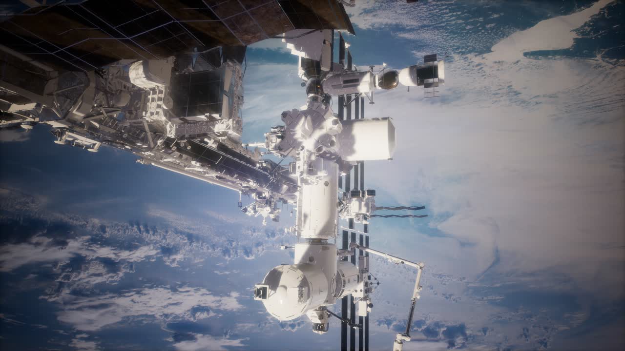 la tierra y la estación espacial iss