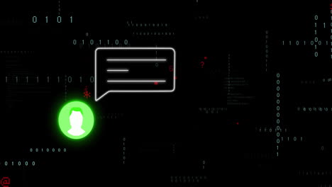animación de iconos de medios sobre el procesamiento de datos