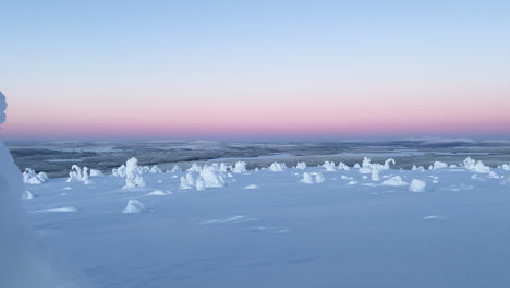 winter landscape during polar night time in arctic