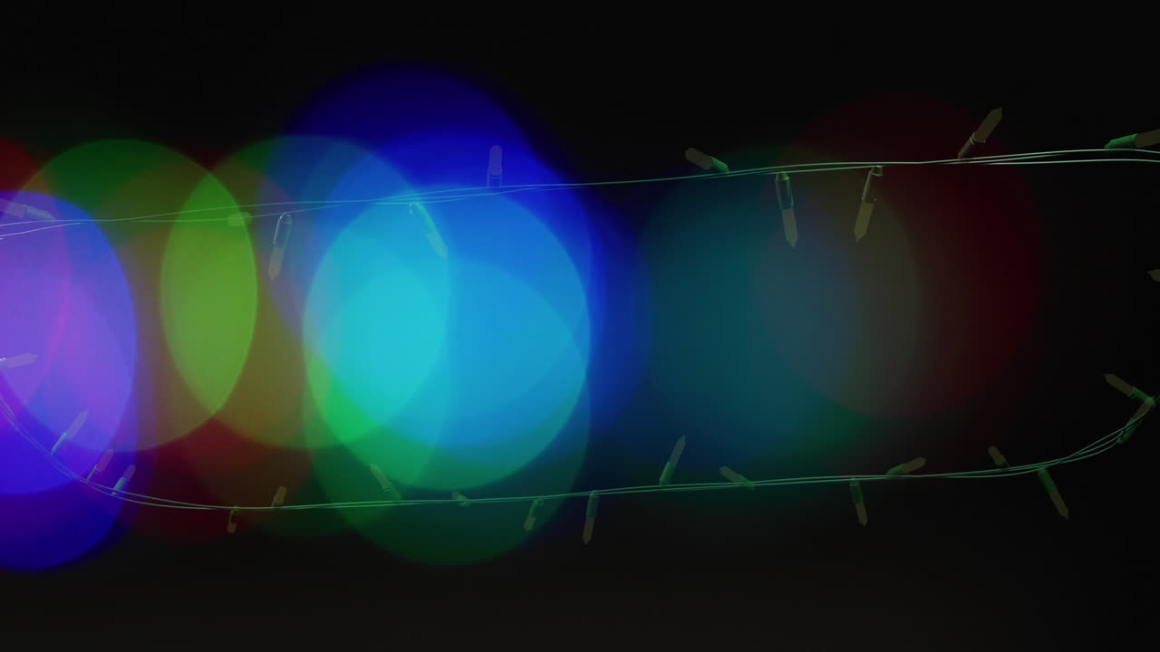 Animation of flickering fairy lights over spots of light background