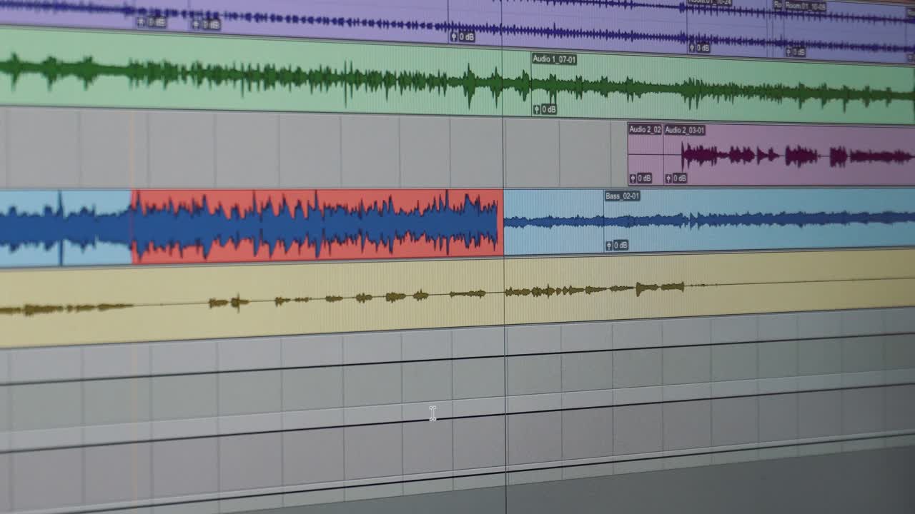 captura de pantalla de primer plano de herramientas profesionales que graban sonido de onda del instrumento bajo