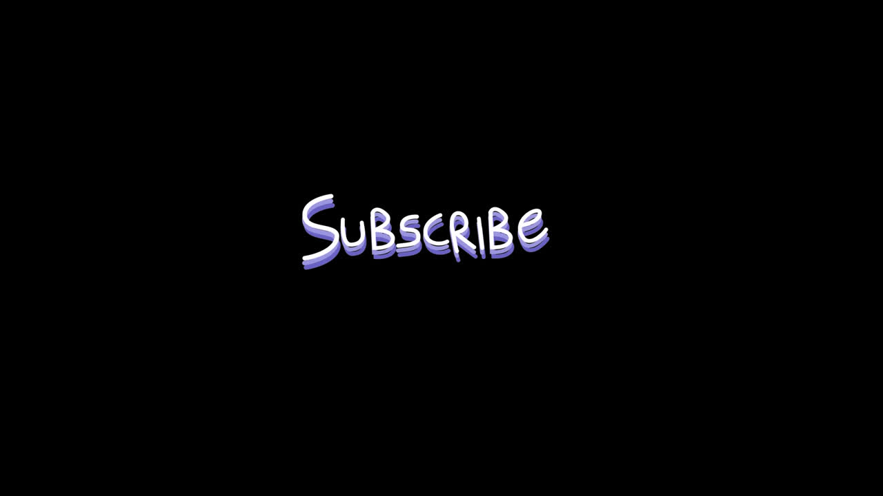 Animation of word Subscribe with rays with changing colours and flickering on black background