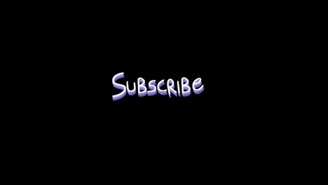 animation of word subscribe with rays with changing colours and flickering on black background