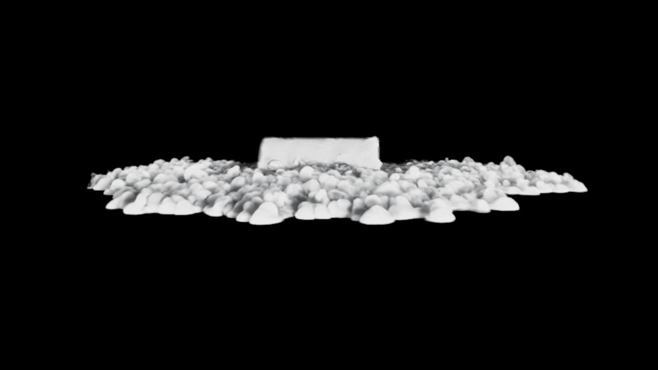 White Block on a Cloud-like Base