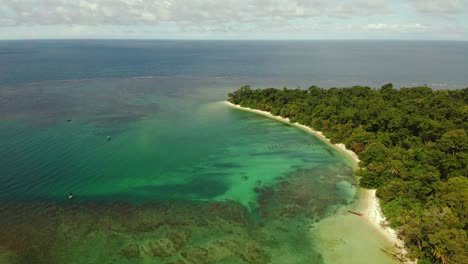 Aerial-drone-view-of-Punta-Uva-At-Cahuita,-Costa-Rica