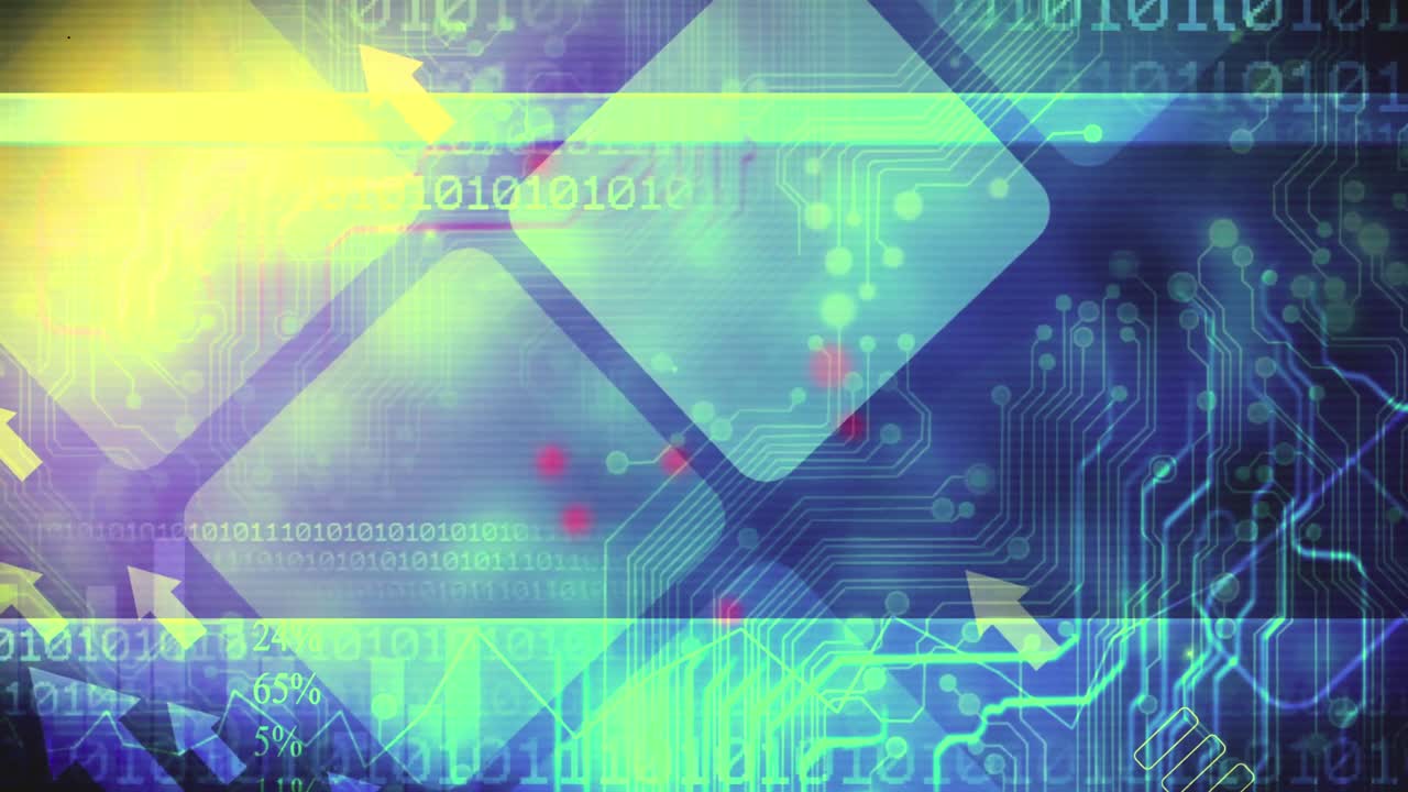 Abstract Digital Technology Background with Circuit Board and Binary Code