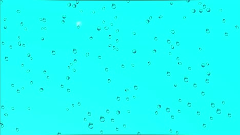 animation of realistic water droplets falling smoothly over a turquoise backdrop.