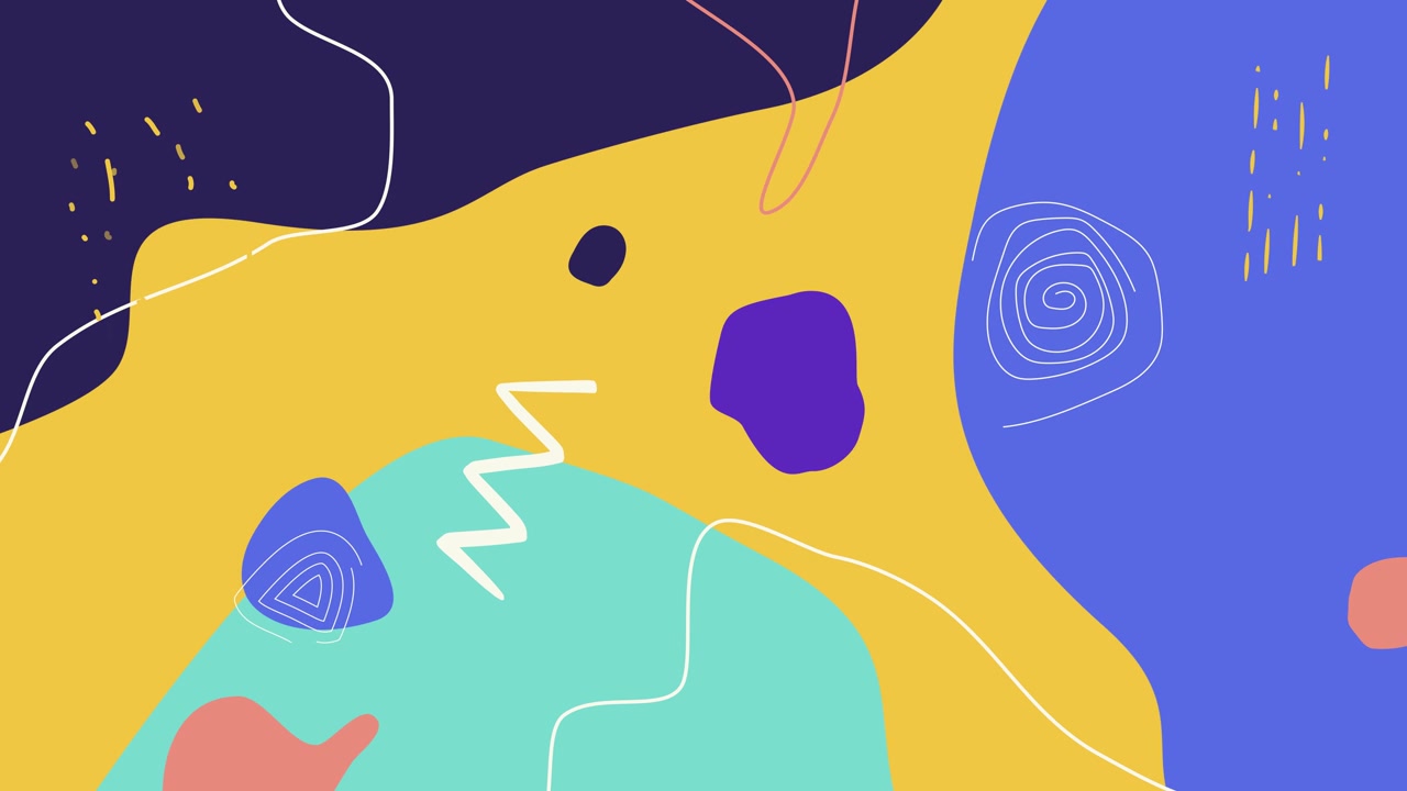 Abstract Animated Background with Colorful Organic Shapes and Lines