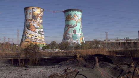 johannesburg cooling towers murals after fire damage
