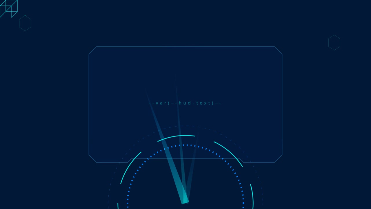Futuristic Digital HUD Interface with Rotating Scanning Radar