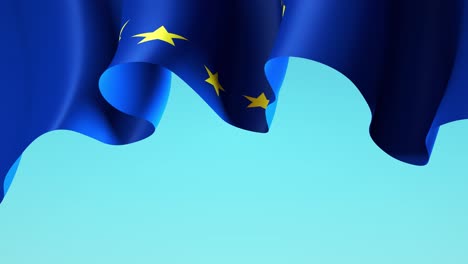 european union waving flag on blue sky for banner design. waving european union flag animated background. festive design of the eu. seamless loop