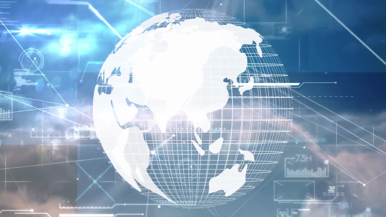 데이터 프로세싱에 대한 지구의 애니메이션