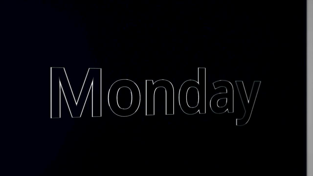 Monday text on dark background