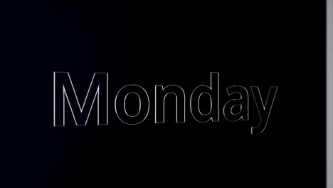 monday text on dark background