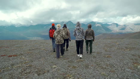 hikers on mountain top