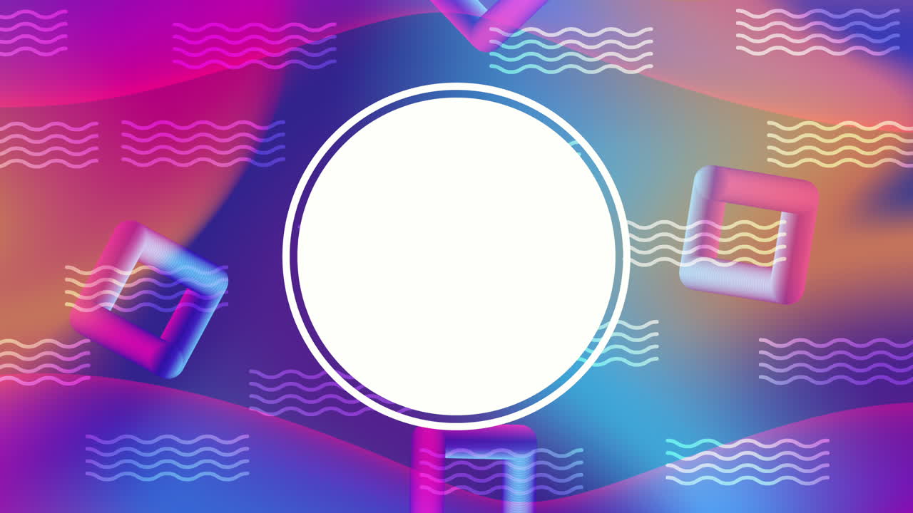 colores y figuras geométricas animación con marco circular