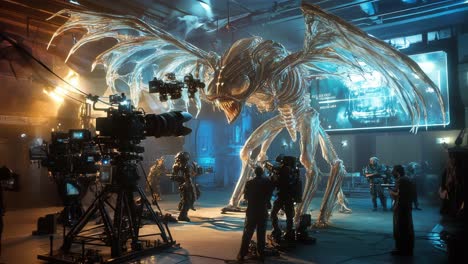 el set de la película de monstruos