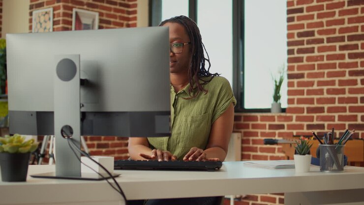 Wirtschaftsstudentin mit Freund, die zu Hause einen Computer benutzt