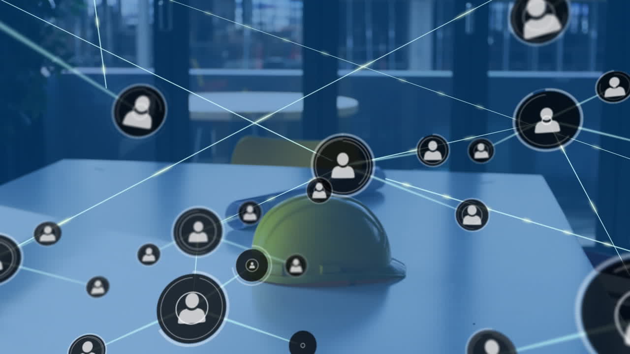 анимация сети соединений через архитектурное бюро