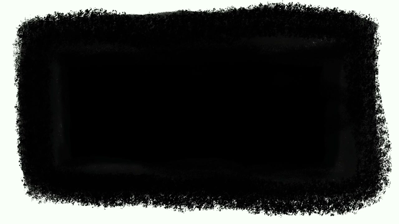 Animated Black Spray Paint Texture Frame on White Background