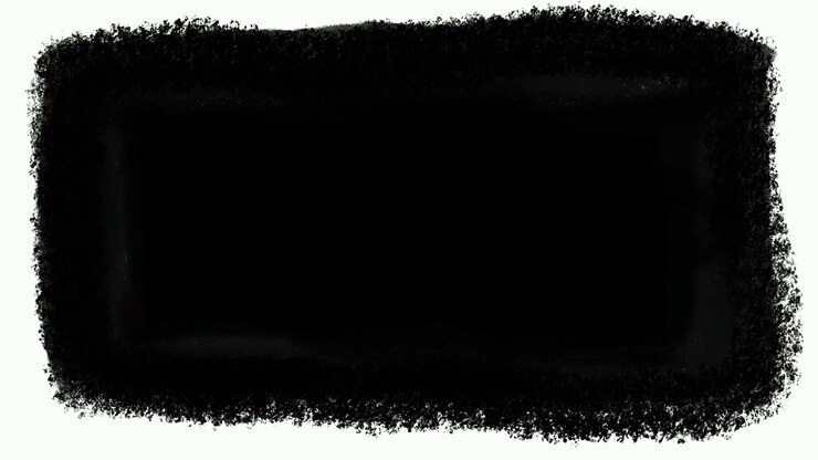 Cornice animata con texture di vernice spray nera su sfondo bianco
