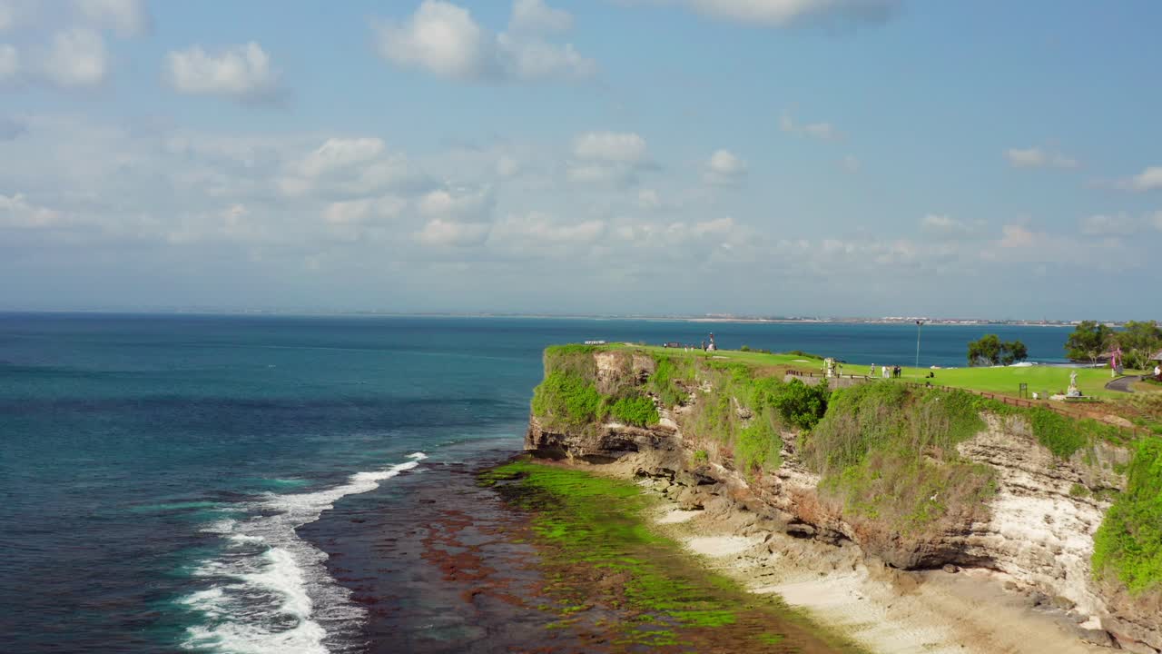 The surfspot Dreamland near Uluwatu on Bali. Aerial shot.
