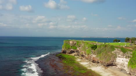 the surfspot dreamland near uluwatu on bali. aerial shot.
