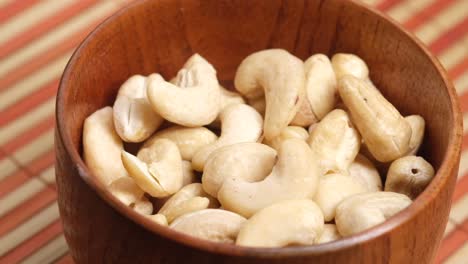 cashews in a wooden bowl