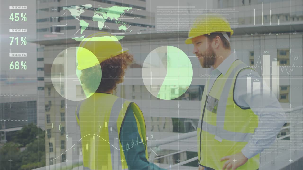 지붕 위에 서 있는 건축가들 4k