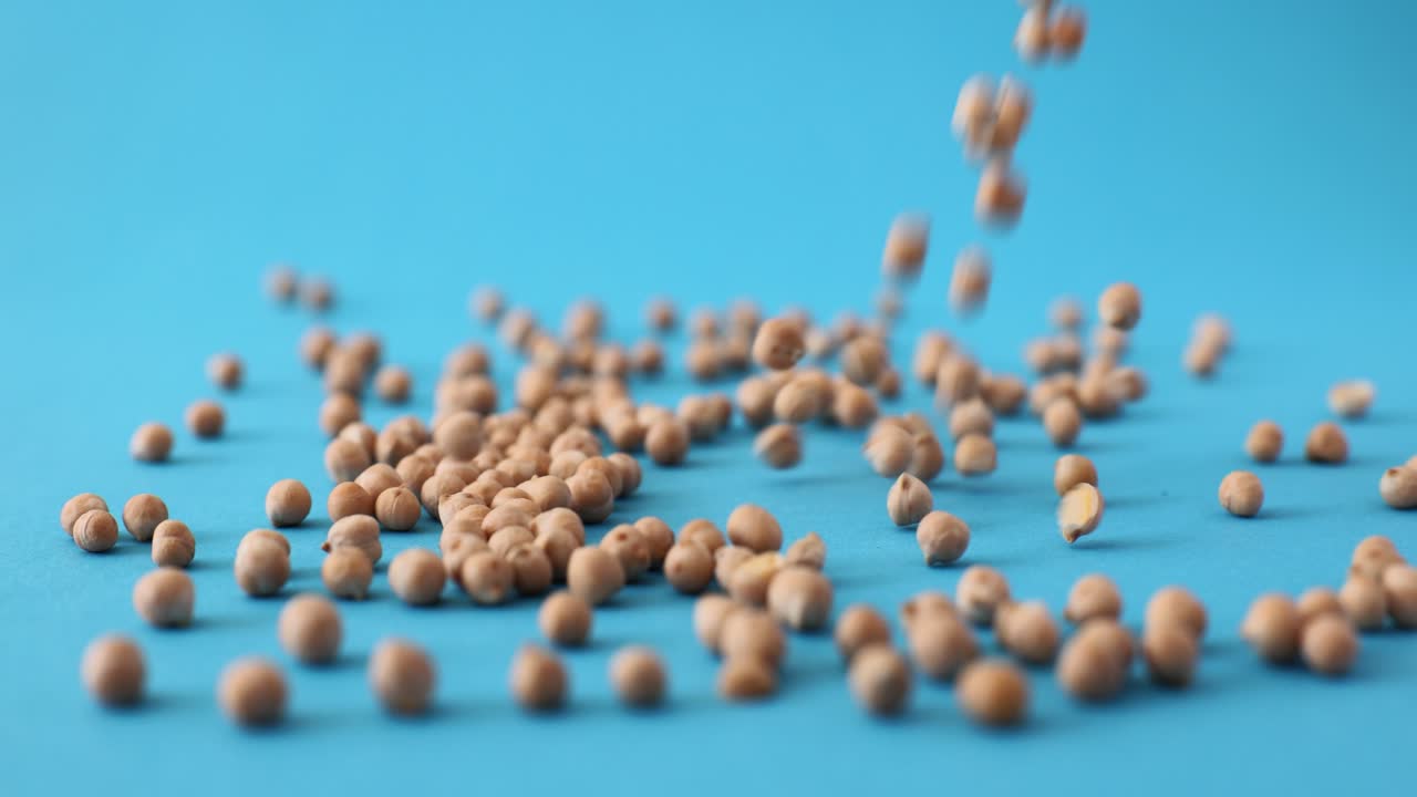 Chickpeas on a Blue Background