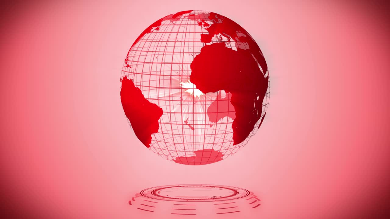 pandemia de infección. tierra global con puntos rojos de infección. concepto de elementos médicos. enfermedad o prevención. cuidado de la salud. control infeccioso. curación de virus. animación de bucle.