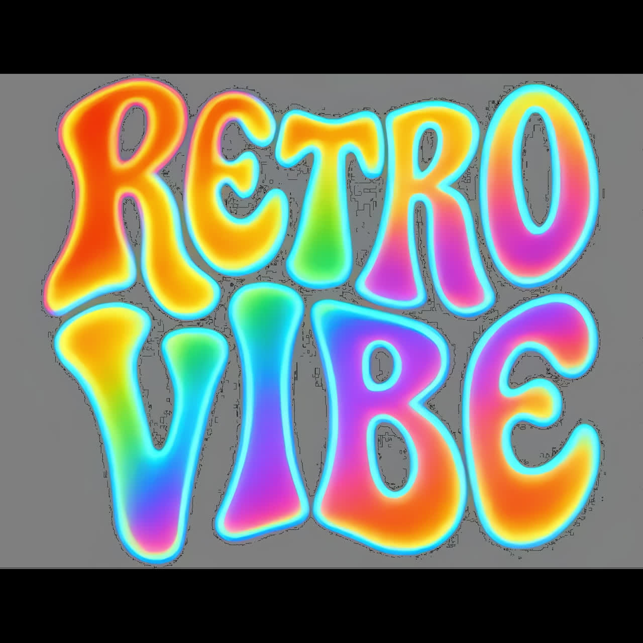Colorful retro typography design animation isolated asset, transparent 4K video, alpha channel