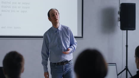 business presentation in a classroom