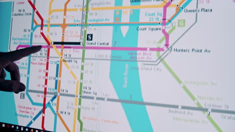 new york subway diagram on the tablet