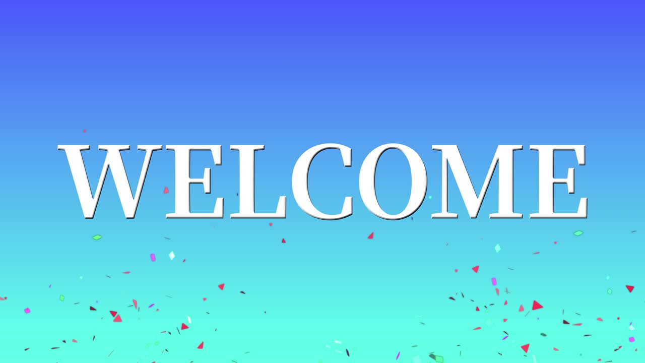 'WELCOME' 메시지 텍스트 애니메이션 모션 그래픽